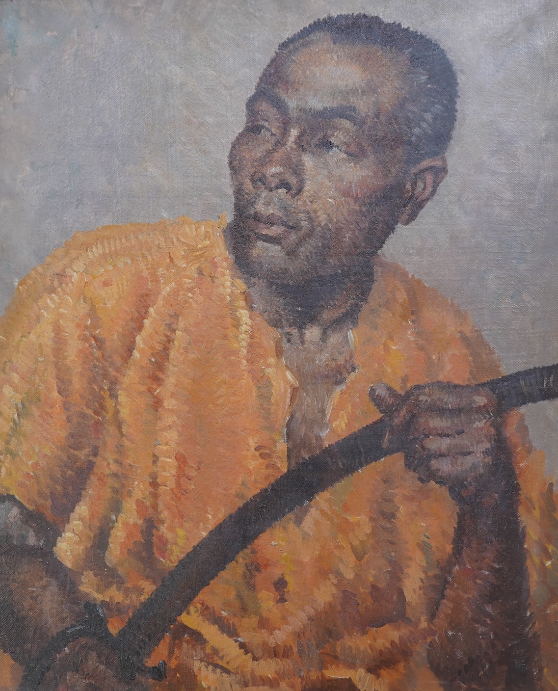 Francis Wynne Thomas (1907-1989), Portrait of a man holding a sword
